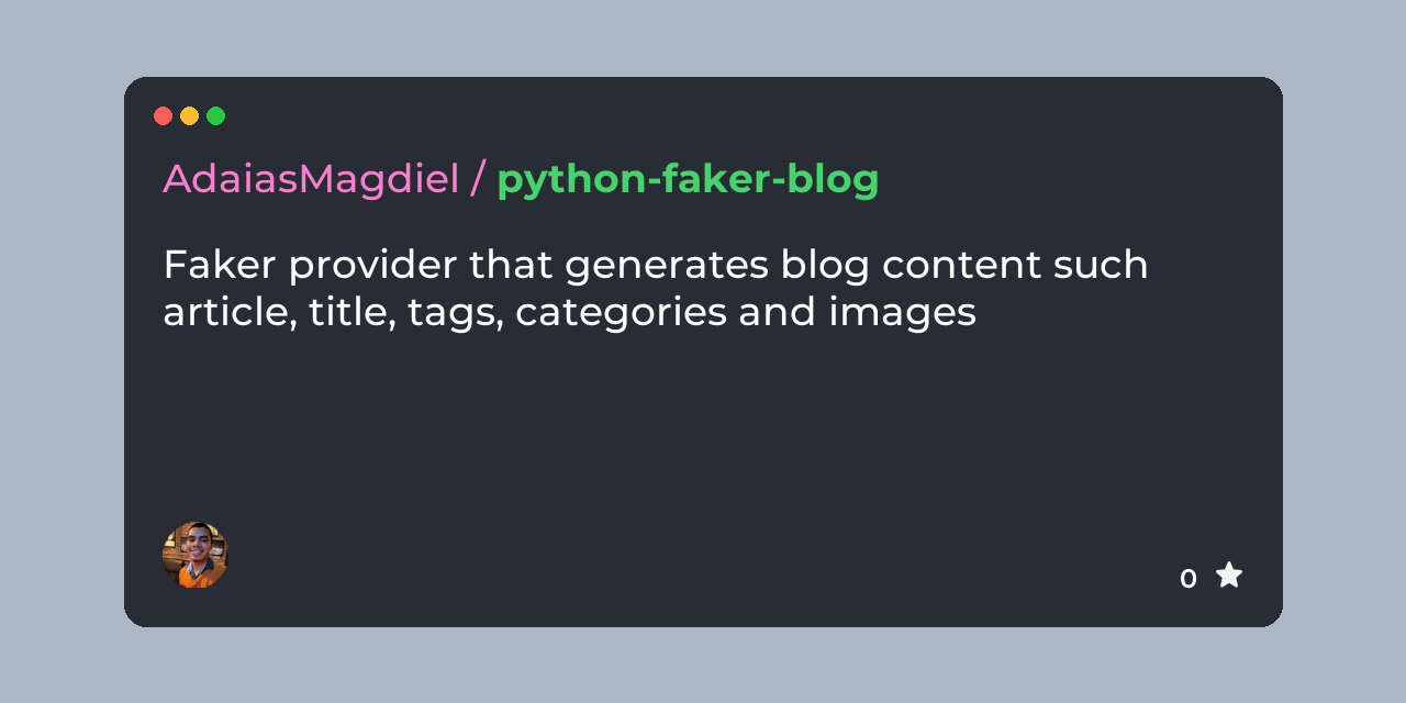 Python Faker Blog Provider